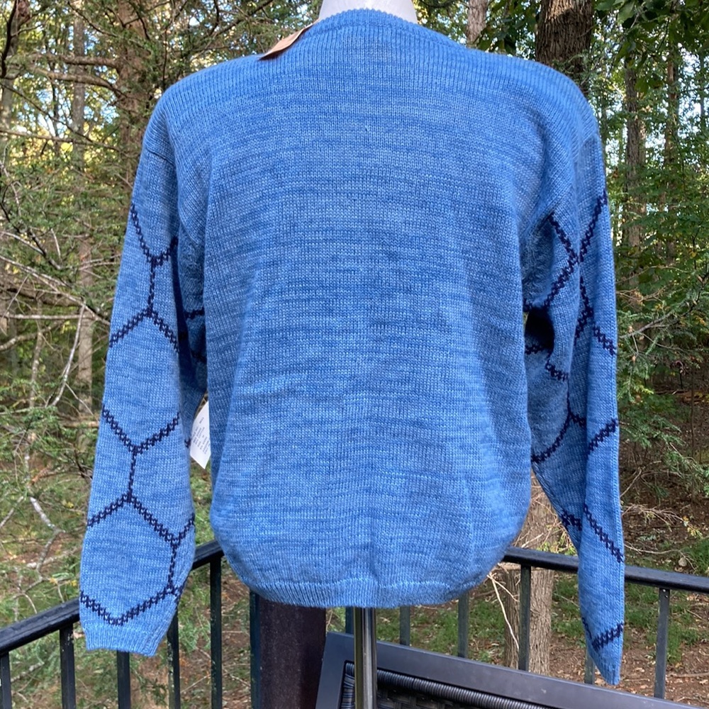 NWT Vintage Weston Wear blue knit hearts/strawberries sz. M - Picture 4 of 5